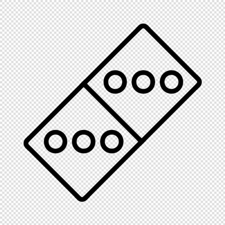 Domino icon - Vector Illustration - Isolated On Transparent Backgroundのイラスト素材