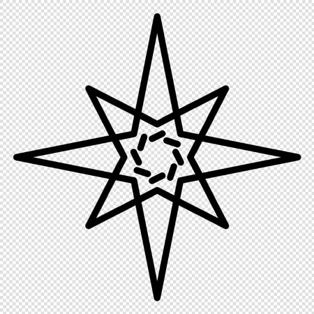 Star icon. Star symbol isolated on transparent background. Vector illustration.のイラスト素材