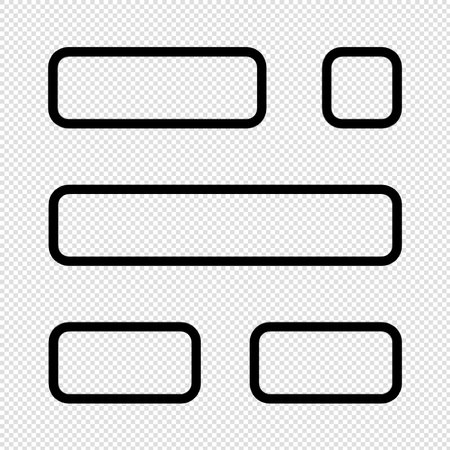 Set of black frames for text on a transparent background. Vector illustrationのイラスト素材