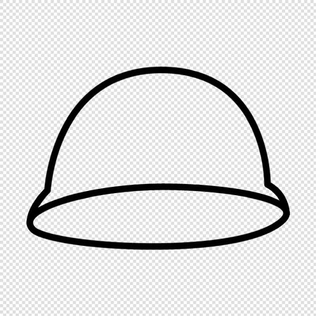Safety helmet icon - vector illustration. Black symbol on transparent background.のイラスト素材