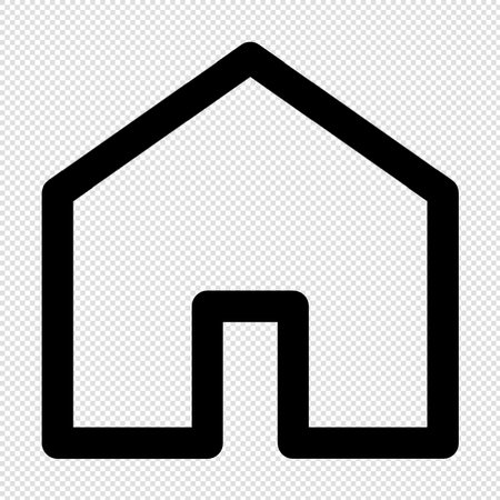 Home icon - black vector illustration on transparent background. Simple flat styleのイラスト素材