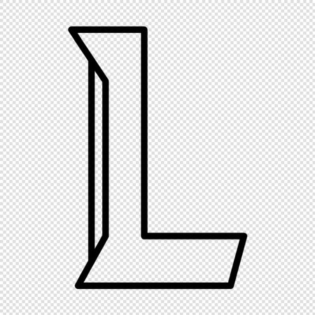 Letter L sign design template element. Black icon on transparent background.のイラスト素材