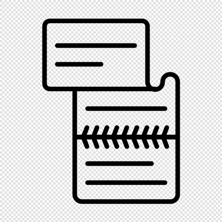 Document icon - vector file format. Black illustration on transparent background.のイラスト素材