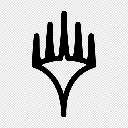 Hand Icon - Black Illustration Isolated on Transparent Background.のイラスト素材