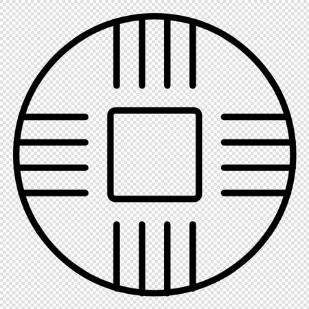 Circuit board vector icon illustration. Black symbol on transparent background.のイラスト素材