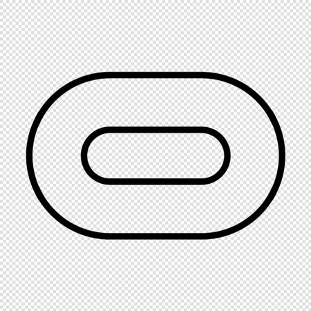 Simple black line zero icon isolated on transparent background. Vector illustration.のイラスト素材