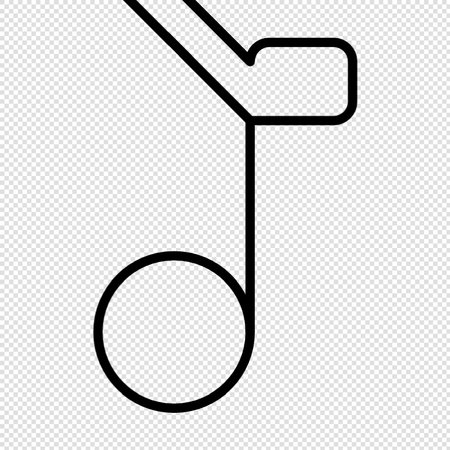 Music note icon - vector illustration. Black symbol on transparent background.のイラスト素材