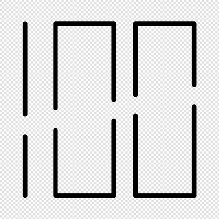 Set of black frames on transparent background. Vector illustration. Eps 10のイラスト素材