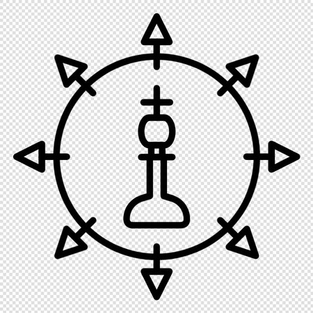 Compass icon illustration sign design style over a black and white backgroundのイラスト素材