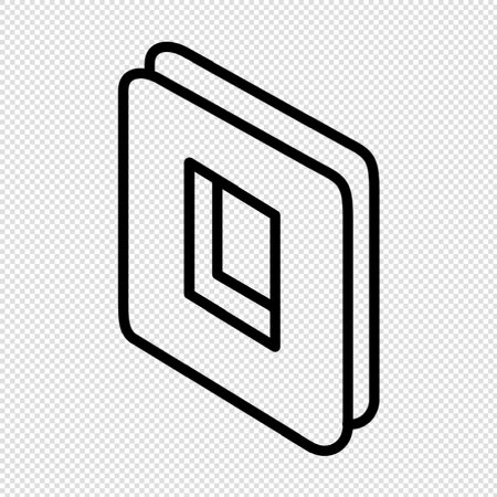 Book line icon illustration isolated on transparent background. Flat design style.のイラスト素材