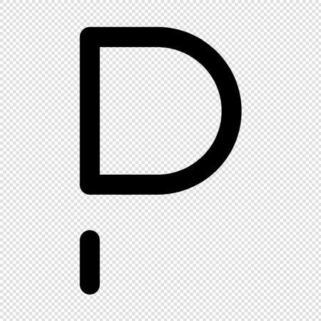 Letter D  - vector illustration. Black symbol on transparent background.のイラスト素材