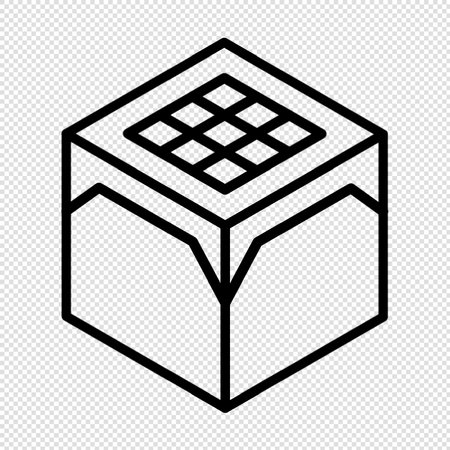 3d isometric cube icon, vector illustration. Flat design styleのイラスト素材