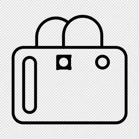 Suitcase Icon - Black Illustration Isolated on Transparent Backgroundのイラスト素材