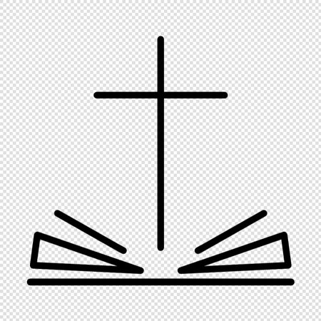 Cross icon - vector illustration. Simple black symbol on transparent background.のイラスト素材