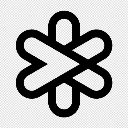 Simple X Mark Icon - Black Illustration Isolated on Transparent Backgroundのイラスト素材
