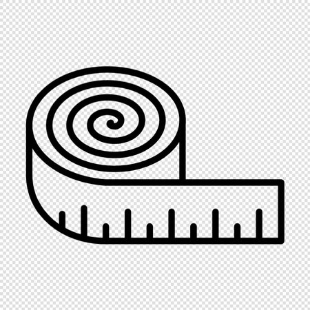 Measuring tape icon isolated on transparent background. Vector Illustration.のイラスト素材