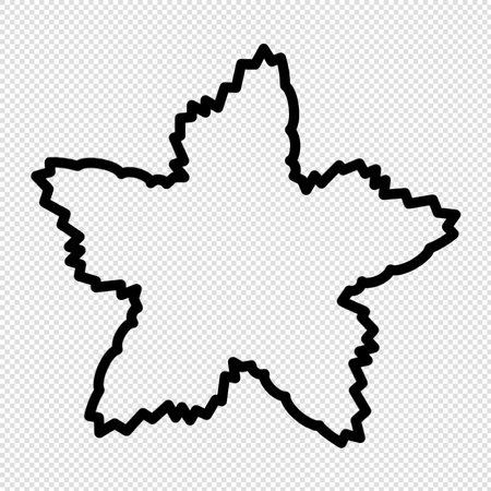 Map of Belgium - black simple outline map on a transparent background.のイラスト素材