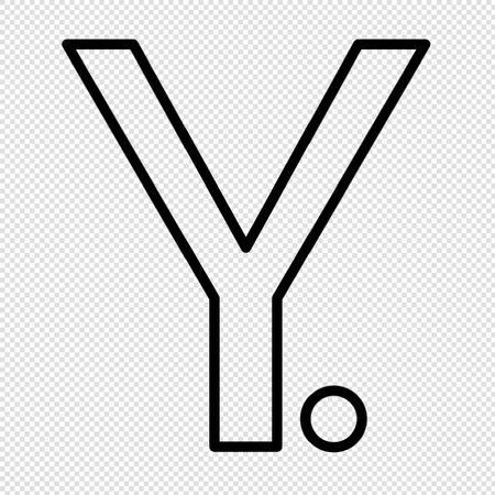 Letter Y icon design template elements. Black and white vector illustration.のイラスト素材