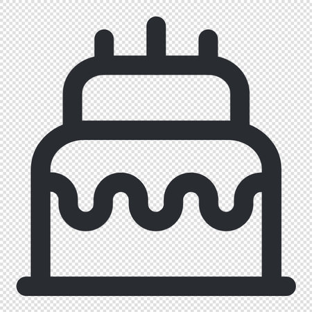 Cake icon illustration sign design style. Bakery symbol or logoのイラスト素材