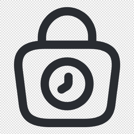 Padlock Icon Illustration sign design style over a transparent background.のイラスト素材