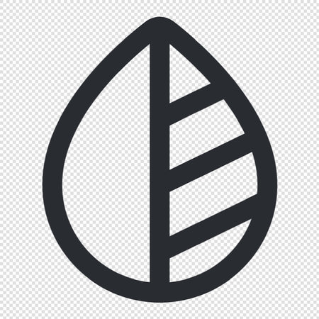 Leaf icon illustration sign design style. Clean monochrome pictogram on transparent background.のイラスト素材