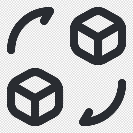 3d cube sign icon. 3d cube symbol.  illustrationのイラスト素材