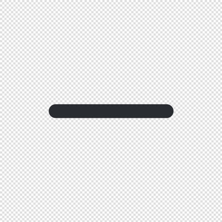 Minus sign icon - vector illustration. Simple black symbol on transparent background.のイラスト素材