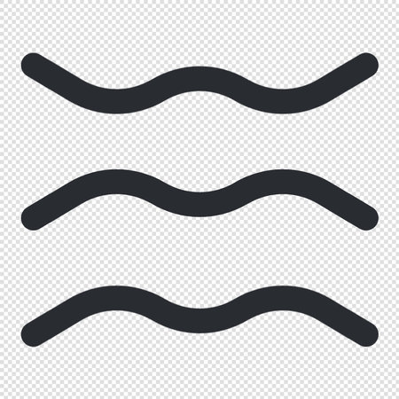 Wavy line icon  - vector illustration. Black symbol on transparent backgroundのイラスト素材