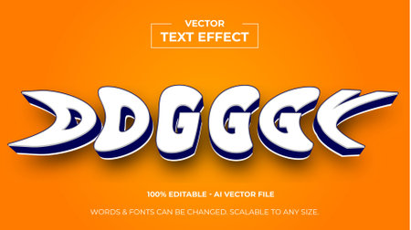 Doodle text effect, 3d style editable text effect.のイラスト素材