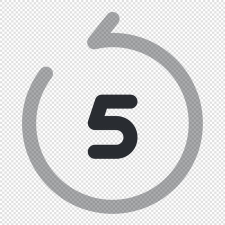 Number 5 icon  - Vector Illustration - Isolated On Transparent Backgroundのイラスト素材