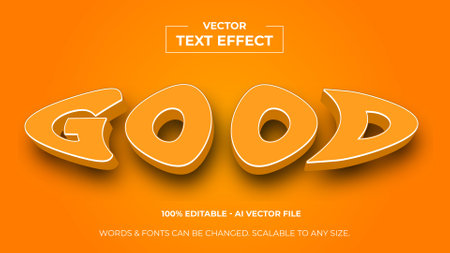 Editable text effect - Good. 3d Text style vector.のイラスト素材