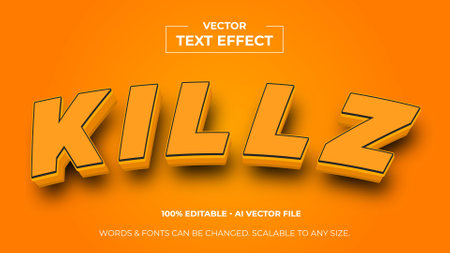 Kids 3d text effect, Editable text style effect - vectorのイラスト素材