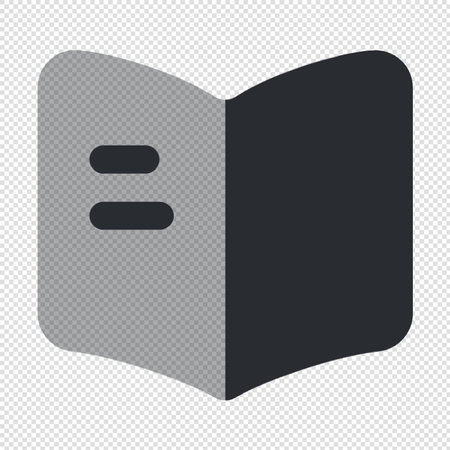 Book Icon - Black and White Illustration Isolated on Transparent Backgroundのイラスト素材