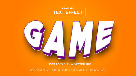 Game text effect, cartoon style editable text effect. Graphic conceptのイラスト素材