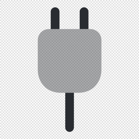 Electric plug icon - Vector Illustration - Isolated On Transparent Backgroundのイラスト素材
