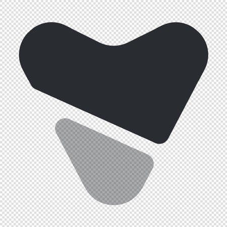 Heart Icon - Black and White Illustration - Isolated On Transparent Backgroundのイラスト素材