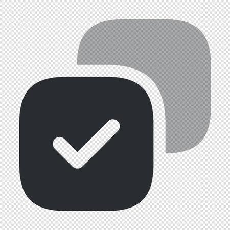 Check mark icon illustration sign design style over a black and white backgroundのイラスト素材