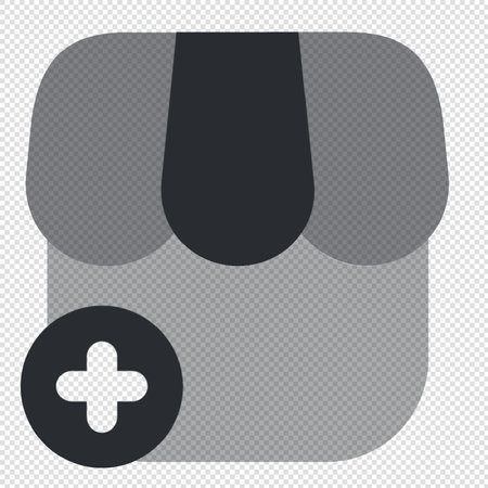 Plus Icon - Black and White Vector Illustration - Isolated On Transparent Backgroundのイラスト素材
