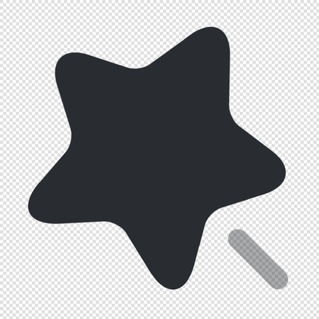 Star Icon - Black Illustration - Isolated On Transparent Backgroundのイラスト素材