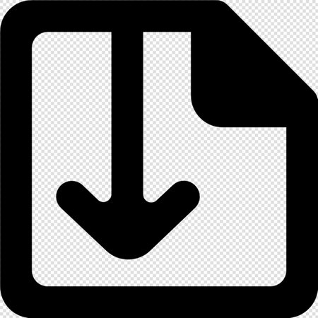 Down arrow icon. Vector illustration. Black icon on transparent background.のイラスト素材