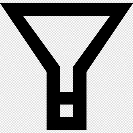 Filter - black vector icon isolated on transparent background. Simple illustration.のイラスト素材