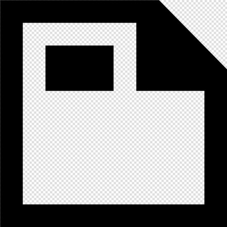 Black and White Paper Sticky Note Icon Isolated on Transparent Backgroundのイラスト素材