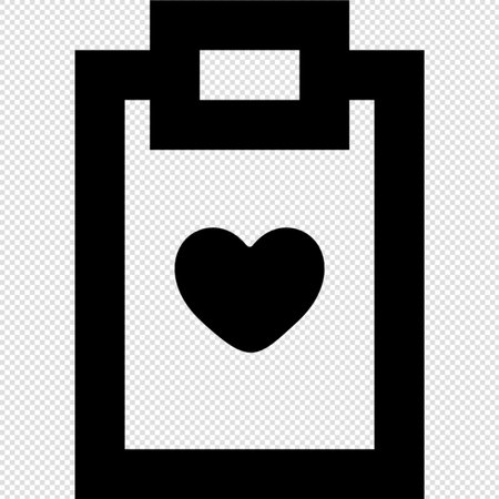 I Love You - Black and White Vector Icon Isolated on Transparent Backgroundのイラスト素材