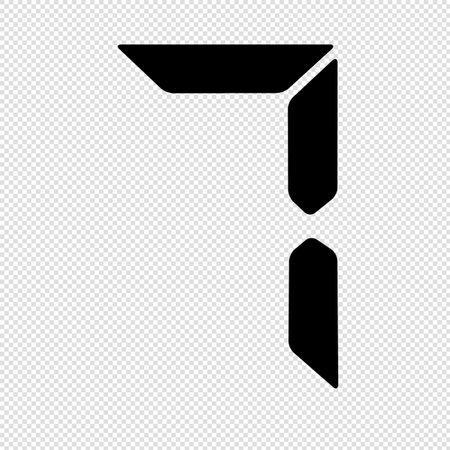 Number 7 icon illustration - vector. Black symbol on transparent background.のイラスト素材