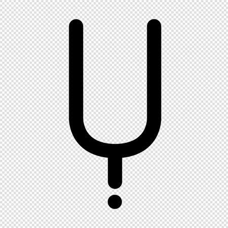 Symbol of the letter U - black vector icon on transparent backgroundのイラスト素材
