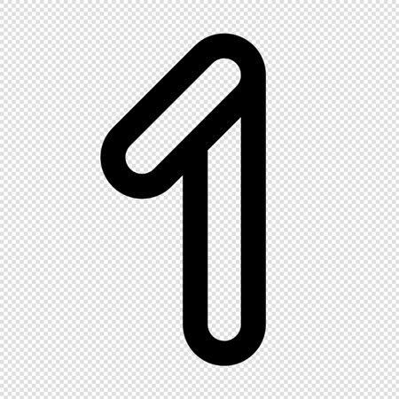 Number 1 icon - black vector illustration on transparent background with place for your textのイラスト素材