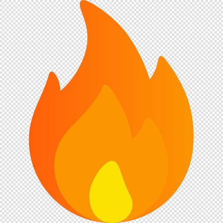Fire Flame Icon - Illustration - Isolated On Transparent Backgroundのイラスト素材
