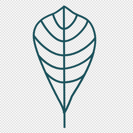 Leaf line icon  illustration. Simple linear symbol on a transparent background.のイラスト素材