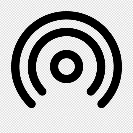 Wifi icon - black simple vector illustration isolated on transparent background.のイラスト素材