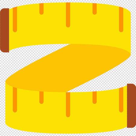 Yellow Tape Measure Icon - Illustration Isolated on Transparent Backgroundのイラスト素材